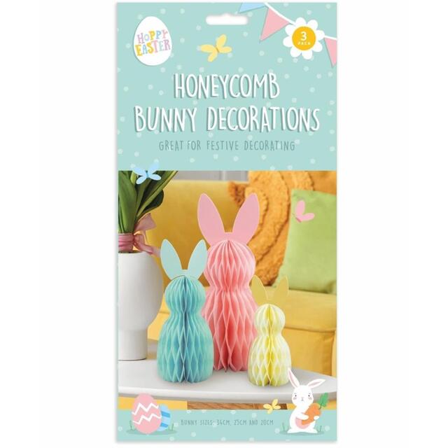 Hoppy Easter Honeycomb Bunny Decorations