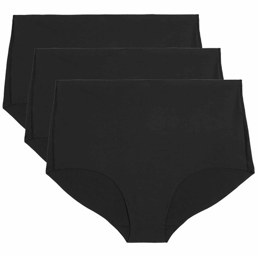 M&S Body Invisible NO VPL High Rise Knicker Shorts, Size 18, Black
