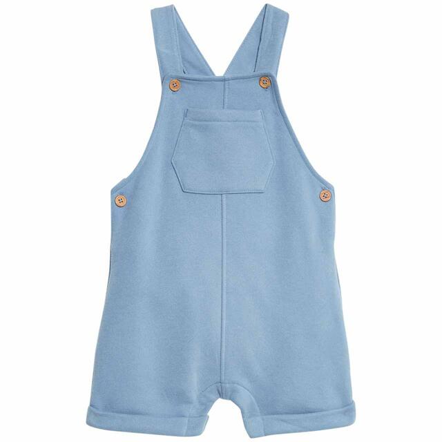 M&S Boys 2pc Cotton Rich Dungaree Outfit 6-9 Months Blue Mix thumbnail 2