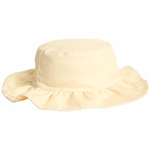 M&S Girls Frill Sun Hat, 0-3 Months, Pale Yellow