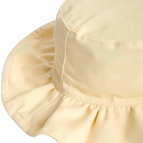 M&S Girls Frill Sun Hat, 0-3 Months, Pale Yellow thumbnail 2