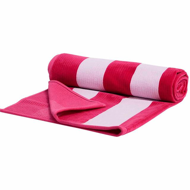 M&S Sand Resist Stripe Beach Towel, Raspberry thumbnail 3