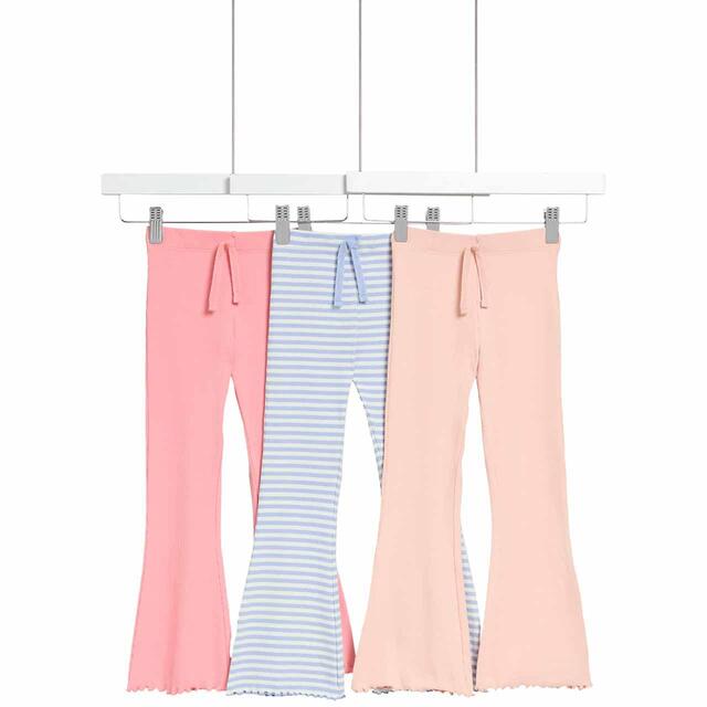 M&S Girls Cotton Rich Kick Flare Leggings, 2-7 Years Multi