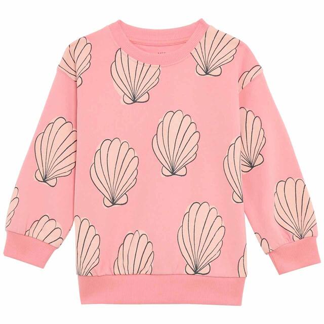 M&S Girls Cotton Rich Shell Print Sweatshirt, 2-7 Years, Pink