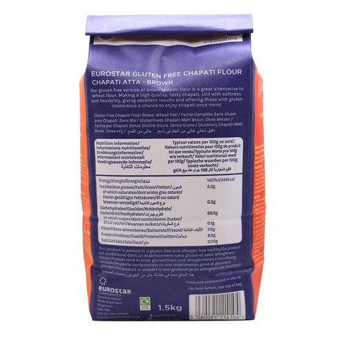 Eurostar Gluten Free Chapati Flour Brown thumbnail 2
