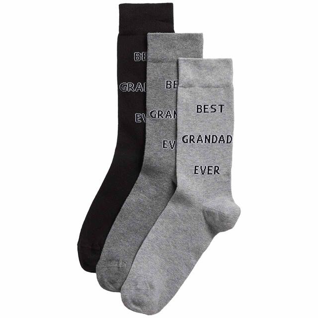 M&S Best Grandad Ever Socks Gift Box, 6-12, Grey thumbnail 2