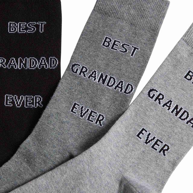 M&S Best Grandad Ever Socks Gift Box, 6-12, Grey thumbnail 3