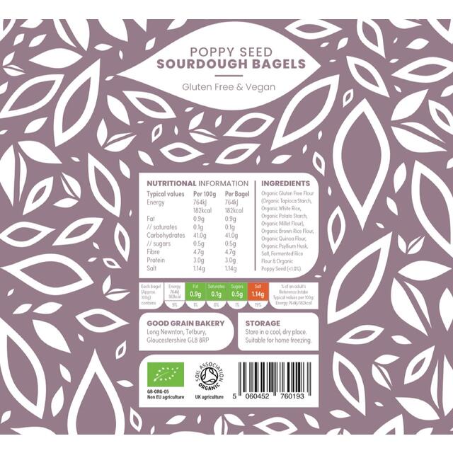 Good Grain Bakery Organic Sourdough Poppy Seeded Bagels thumbnail 2