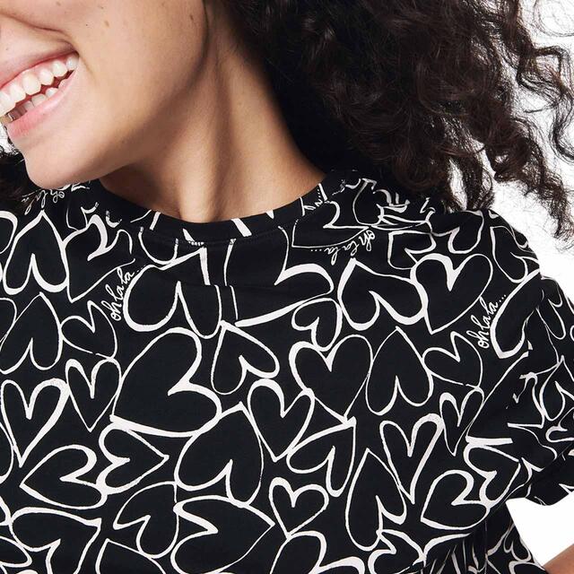 M&S Womens Cotton Rich Printed Pyjama Set, S-XL, Black thumbnail 4