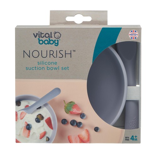 Vital Baby Silicone Suction Feeding Bowl Set - Dusky Mauve thumbnail 2