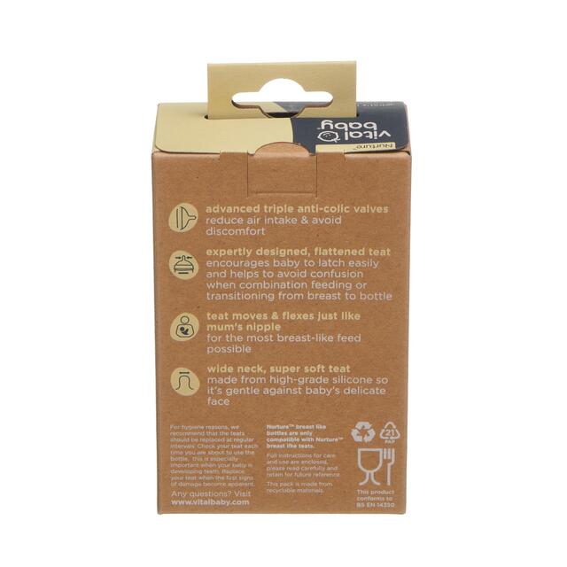 Vital Baby Nurture Breast Like Teats Medium Flow 2pk thumbnail 4