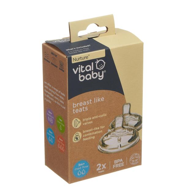 Vital Baby Nurture Breast Like Teats Medium Flow 2pk thumbnail 5