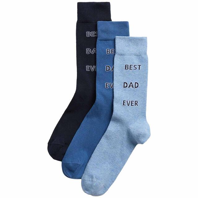 M&S Best Dad Ever Socks Gift Box, 6-12, Blue thumbnail 2