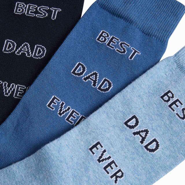 M&S Best Dad Ever Socks Gift Box, 6-12, Blue thumbnail 3