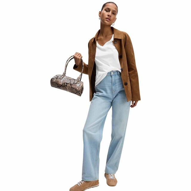 M&S Womens Pure Cotton V-neck T-Shirts, Black/White, 2pk thumbnail 2