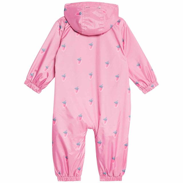 M&S Girls Strawberry Hooded Puddlesuit, Pink thumbnail 2