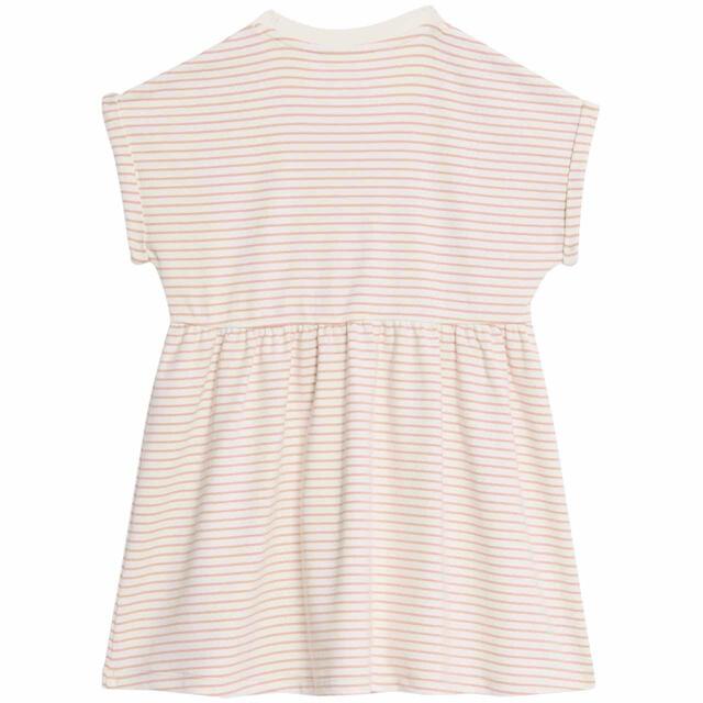 M&S Cotton Rich Striped Dress, 2-8 Years, Neutral thumbnail 2