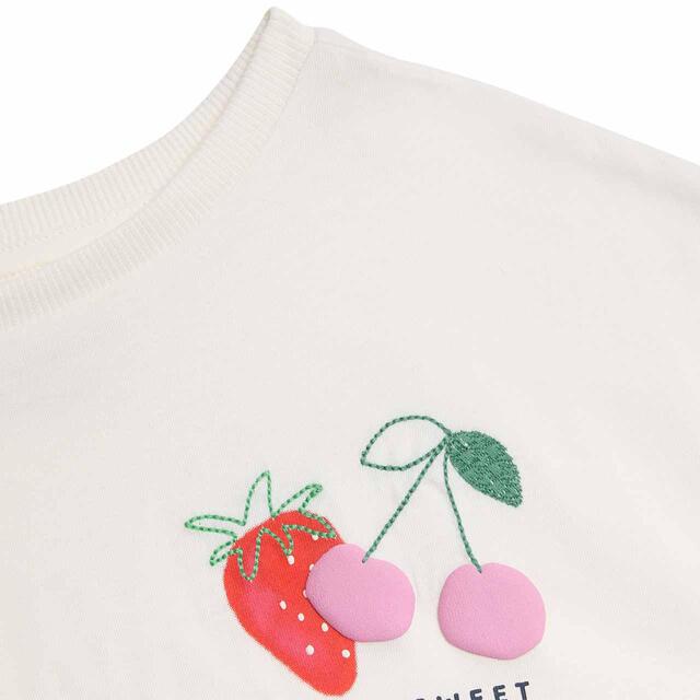 M&S Fruit Embroidery Placement Shortie, 2-12 Years, Ivory thumbnail 2