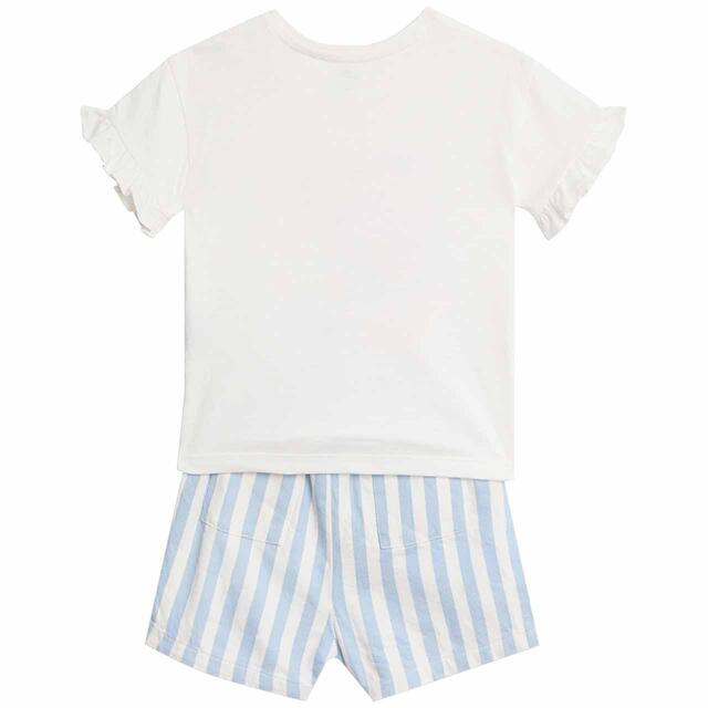 M&S Girls Pure Cotton Top & Bottom Outfit, 12-18 Months, Ivory Mix thumbnail 2