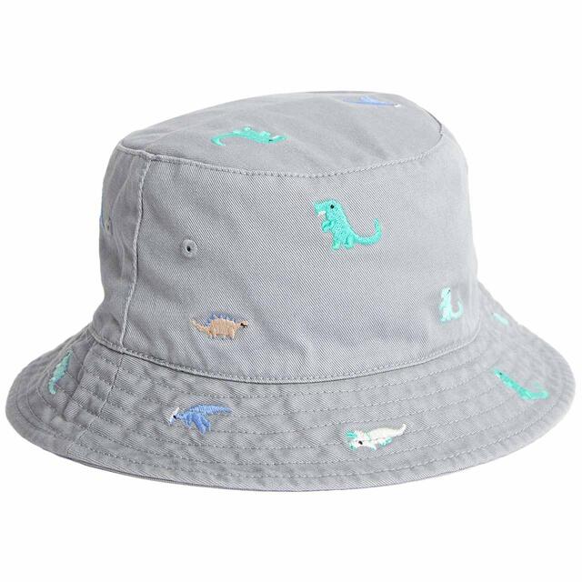 M&S Kids Embroidered Bucket Sun Hat, 12 Months - 10years, Steel Blue
