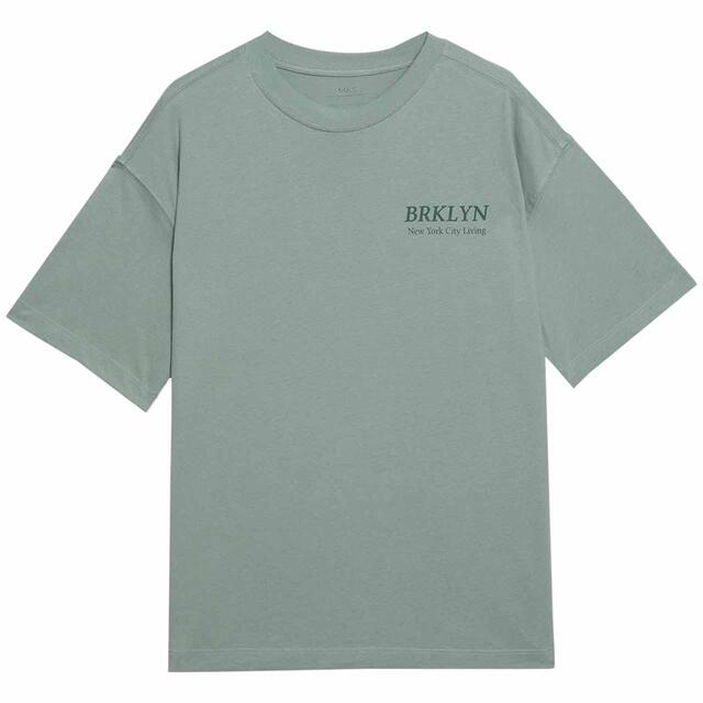 M&S Girls Pure Cotton Brooklyn T-Shirt, 7-12 Years, Khaki