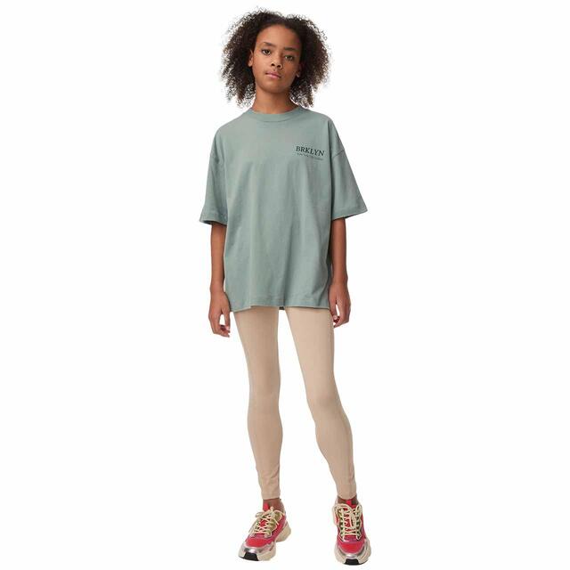 M&S Girls Pure Cotton Brooklyn T-Shirt, 7-12 Years, Khaki thumbnail 3