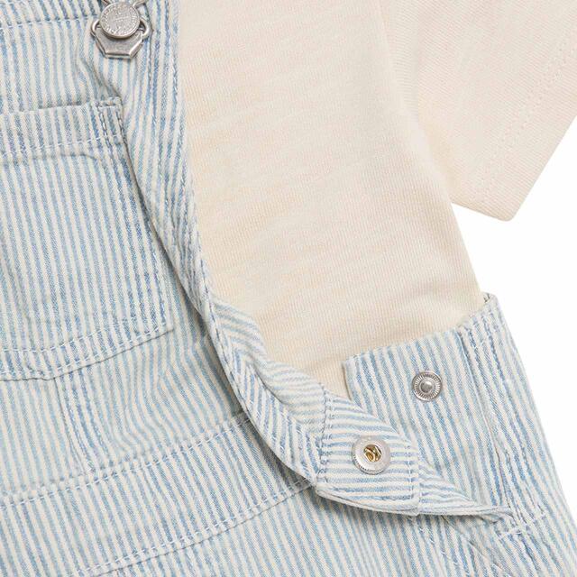 M&S Boys 2pc Cotton Rich Dungaree Outfit 9-12 Months Blue Mix thumbnail 5