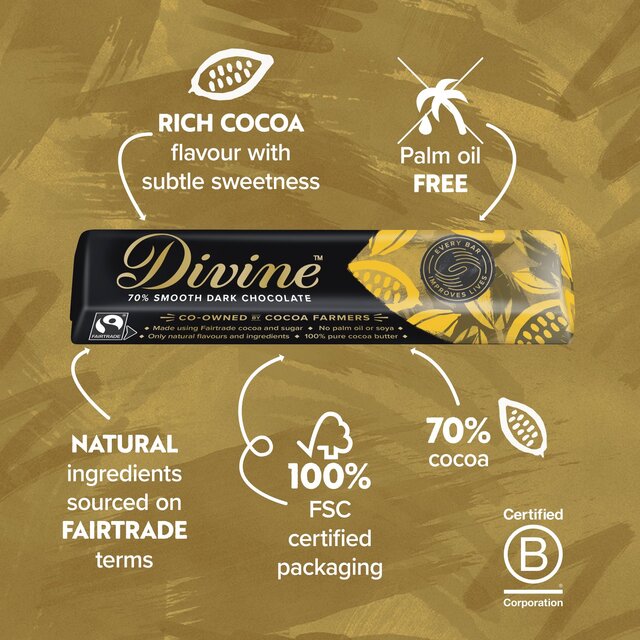 Divine 70% Dark Chocolate Bar thumbnail 2