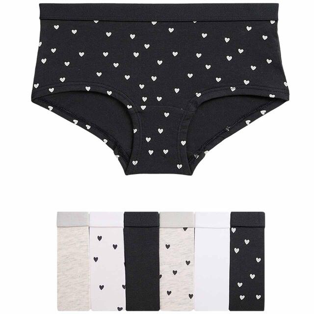 M&S Heart Shorts, 6-12 Years, Black