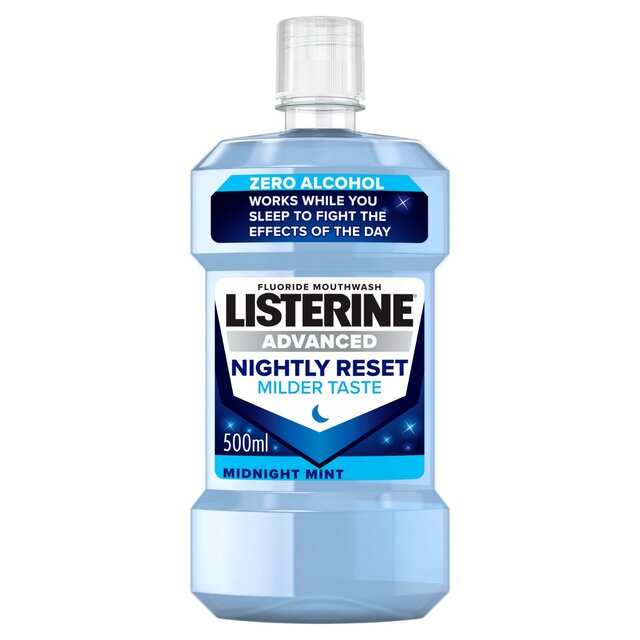Listerine Advanced Nightly Reset Mouthwash Milder Taste Zero Alcohol