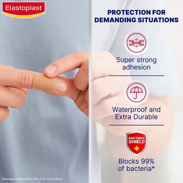 Elastoplast Extra Tough Waterproof Fabric Plasters thumbnail 2