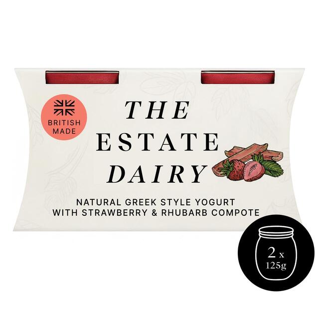 The Estate Dairy Greek Style Yogurt with Strawberry & Rhubarb Compote