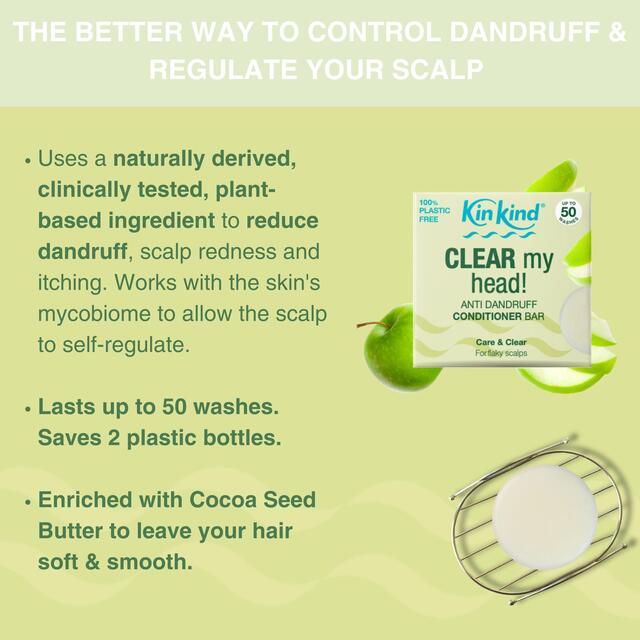 KinKind CLEAR My Head! Anti Dandruff Solid Conditioner Bar for Flaky Scalp thumbnail 3