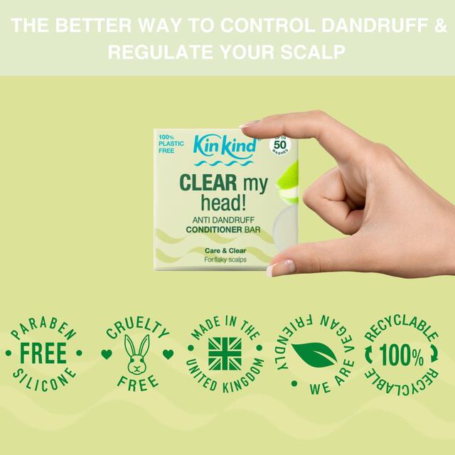 KinKind CLEAR My Head! Anti Dandruff Solid Conditioner Bar for Flaky Scalp thumbnail 4