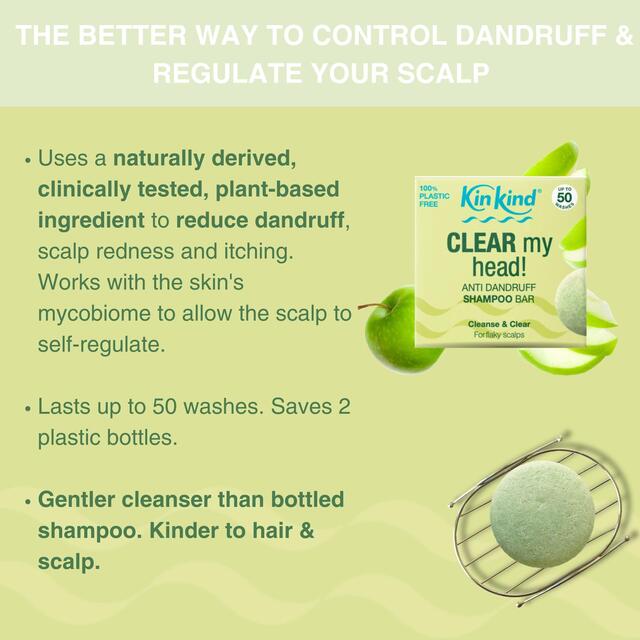 KinKind CLEAR My Head! Anti Dandruff Solid Shampoo Bar for Flaky Scalp thumbnail 5
