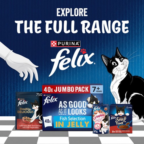 Felix As Good As it Looks Senior 7+ Fish in Jelly Wet Cat Food thumbnail 7
