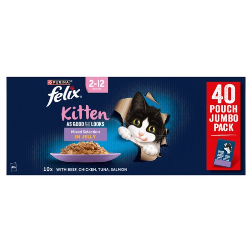 Felix As Good As it Looks Kitten Mixed in Jelly Wet Cat Food thumbnail 8