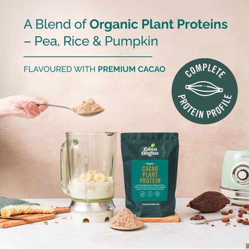Green Origins Organic Cacao Plant Protein Powder thumbnail 4