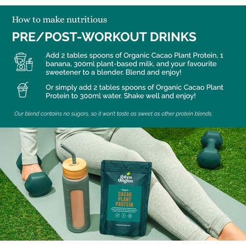 Green Origins Organic Cacao Plant Protein Powder thumbnail 7