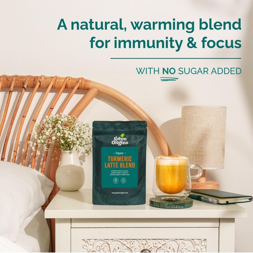Green Origins Organic Super Turmeric Latte Blend with Ginger & Cinnamon thumbnail 3