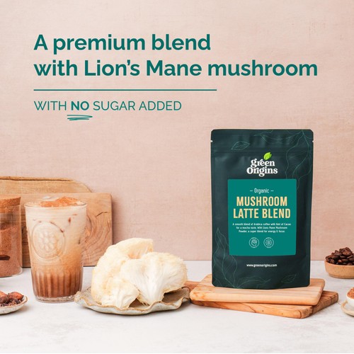 Green Origins Organic Super Mushroom Latte Blend  thumbnail 3