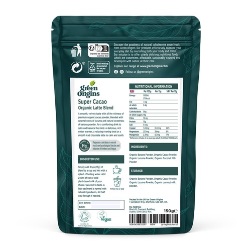 Green Origins Organic Super Cacao Hot Chocolate Blend  thumbnail 2