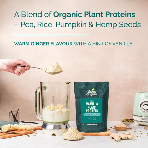 Green Origins Organic Vanilla Plant Protein Powder  thumbnail 3