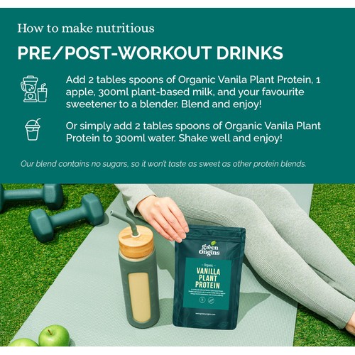 Green Origins Organic Vanilla Plant Protein Powder  thumbnail 6