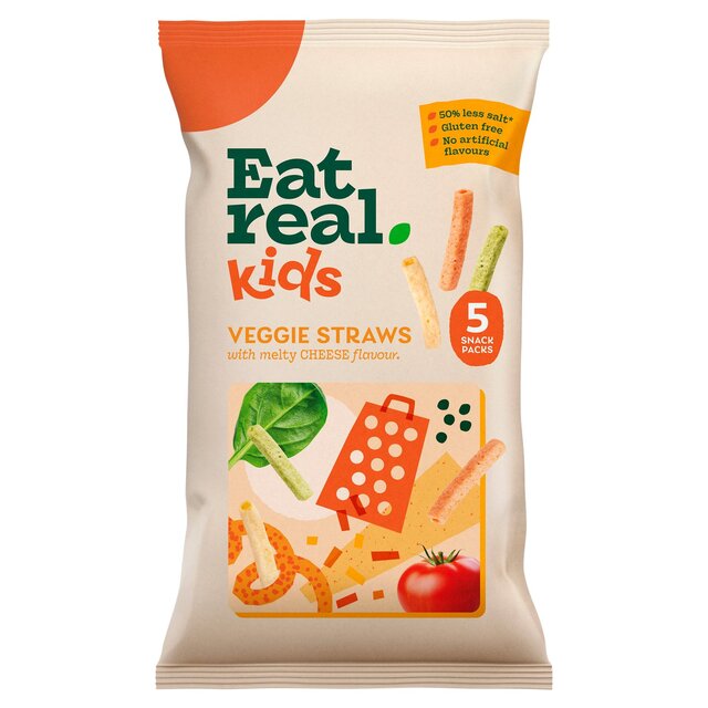 Eat Real Kids Multipack Cheese Flavour Veggie Straws Tomato Kale & Spinach thumbnail 2