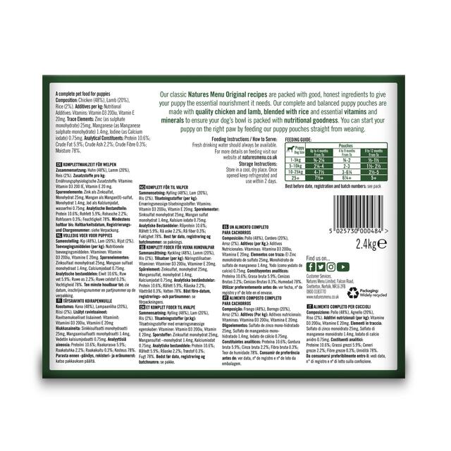 Natures Menu Chicken & Lamb with Rice Puppy Junior Dog Food thumbnail 4