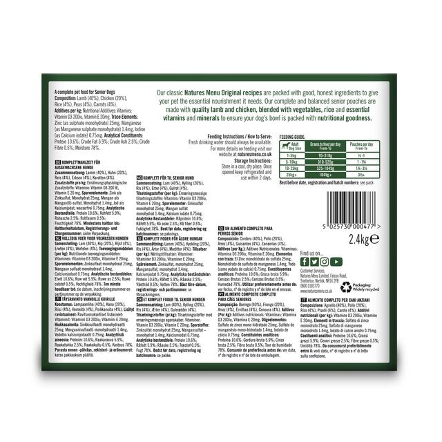 Natures Menu Senior Lamb with Chicken, Veg & Rice Dog Food thumbnail 4