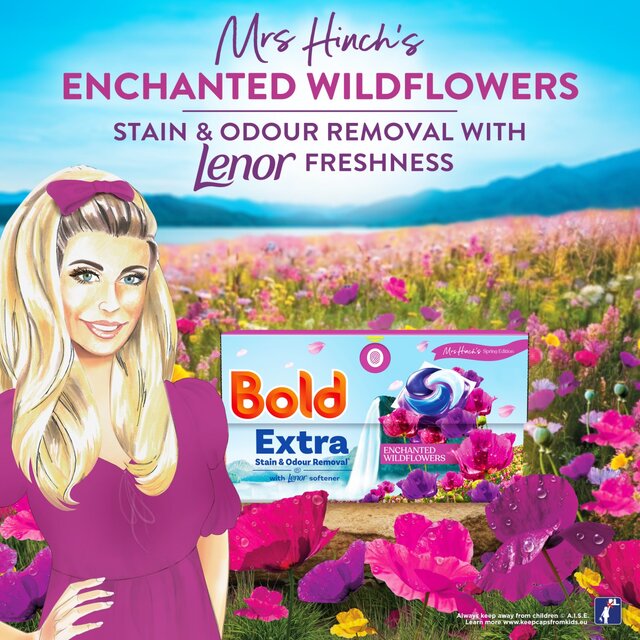 Bold 2 In 1 Platinum Mrs Hinch Enchanted Wildflower Washing Capsules thumbnail 2