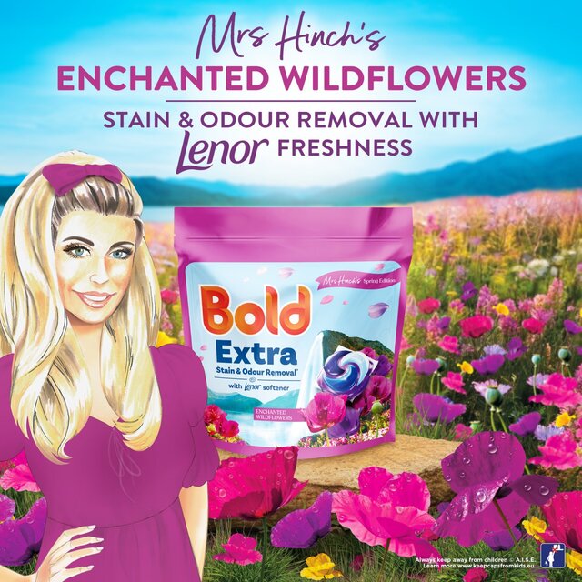 Bold 2 In 1 Platinum Mrs Hinch Enchanted Wildflower Washing Capsules thumbnail 2