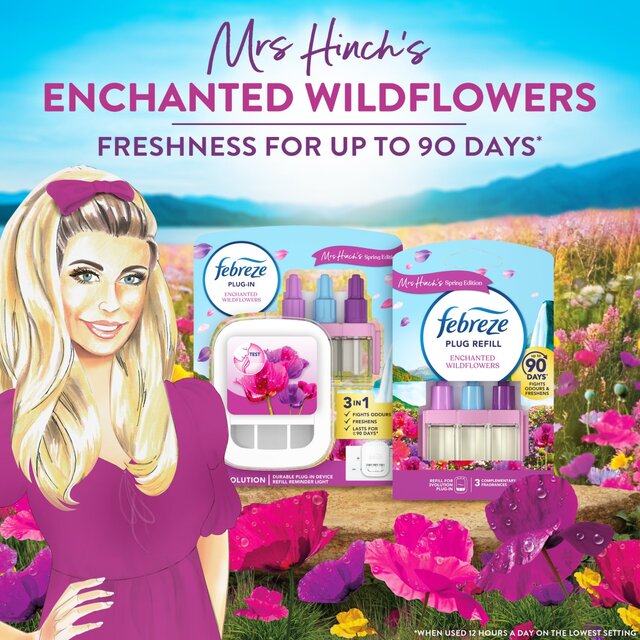 Febreze 3Volution Air Freshener Plug In Refill Mrs Hinch's Wildflowers thumbnail 6